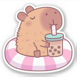Niedliches Capybara Vinyl Stickers Aufkleber