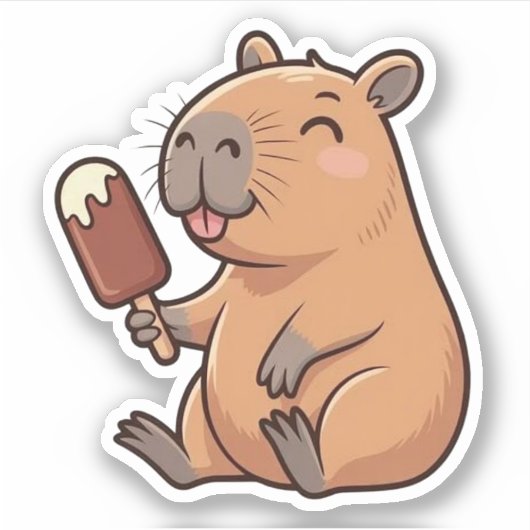 Niedliches Capybara Vinyl Stickers Aufkleber (Vorderseite)