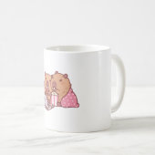 Niedliches Capybaras-Abkühlen mit Popcorn und Kaffeetasse (VorderseiteRechts)