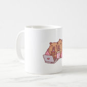 Niedliches Capybaras-Abkühlen mit Popcorn und Kaffeetasse (Vorderseite Links)