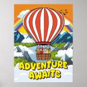 Niedliches Cartoon-Abenteuer erwartet Inspirations Poster (Vorne)