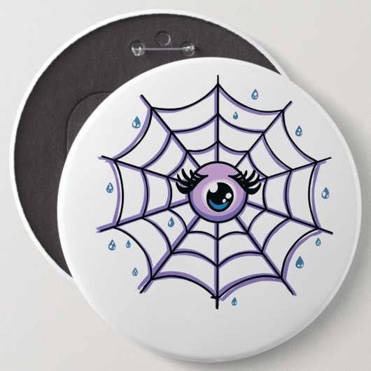 Niedliches Cartoon Auge im Funkelnd Web Button (Vorne & Hinten)