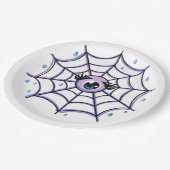 Niedliches Cartoon Auge im Funkelnd Web Pappteller (Schrägansicht)
