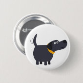Niedliches Cartoon Black Labrador Button Abzeichen (Vorne & Hinten)