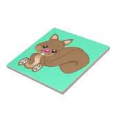 Niedliches Cartoon-Eichhörnchen Fliese (Seite)