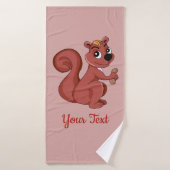 Niedliches Cartoon-Eichhörnchen mit Badehandtuch a (Badehandtuch)
