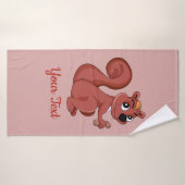 Niedliches Cartoon-Eichhörnchen mit Badehandtuch a (Badehandtuch)