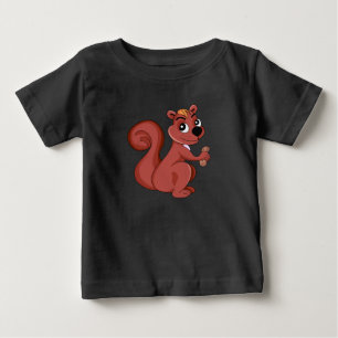Niedliches Cartoon-Eichhörnchen mit Erdnuss Baby T-shirt