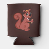 Niedliches Cartoon-Eichhörnchen mit Erdnuss Dosenkühler (Vorderseite)