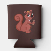 Niedliches Cartoon-Eichhörnchen mit Erdnuss Dosenkühler (Rückseite)