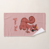 Niedliches Cartoon-Eichhörnchen mit Erdnuss Handtuch (Handtuch)