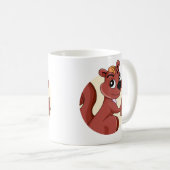Niedliches Cartoon-Eichhörnchen mit Erdnuss Kaffeetasse (VorderseiteRechts)