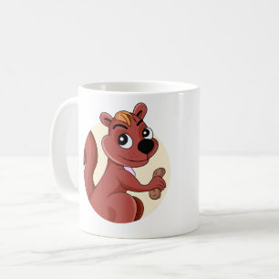 Niedliches Cartoon-Eichhörnchen mit Erdnuss Kaffeetasse