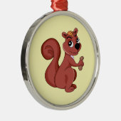 Niedliches Cartoon-Eichhörnchen mit Erdnuss Ornament Aus Metall (Rechts)