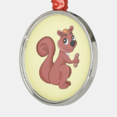 Niedliches Cartoon-Eichhörnchen mit Erdnuss Ornament Aus Metall (Links)