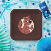 Niedliches Cartoon-Eichhörnchen mit Erdnuss Pappteller (Party)