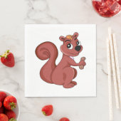 Niedliches Cartoon Eichhörnchen mit Erdnusspapier Serviette (Beispiel)