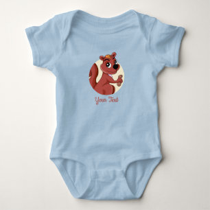 Niedliches Cartoon Eichhörnchen mit Peanut-Babykar Baby Strampler