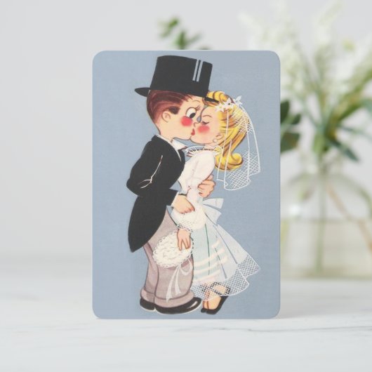 Niedliches Cartoon Einladung (Stehend Vorderseite)