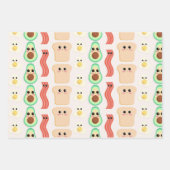 Niedliches Cartoon Frühstücksbuffet mit Happy Face Geschenkpapier Set (Vorderseite 2)