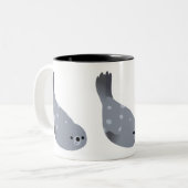 Niedliches Cartoon Hafen Siegel Zweifarbige Tasse (Vorderseite Links)