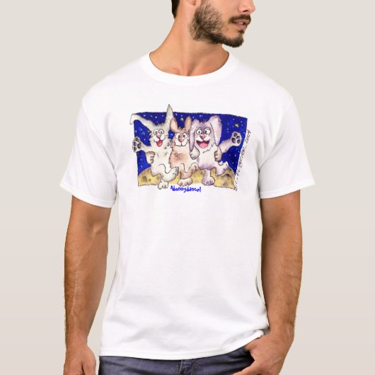 Niedliches Cartoon-Kaninchen-Mond-Häschen-Kleid T-Shirt (Vorderseite)