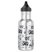 Niedliches Cartoon Kuhmuster Edelstahlflasche (Rechts)