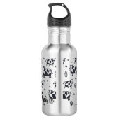 Niedliches Cartoon Kuhmuster Edelstahlflasche (Rückseite)