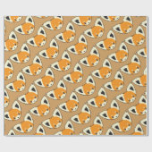 Niedliches Cartoon-Kunst-roter Panda-Muster Geschenkpapier (Flach)