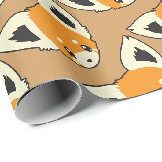 Niedliches Cartoon-Kunst-roter Panda-Muster Geschenkpapier (Rolleneckpunkt)