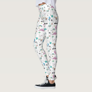 Niedliches Cartoon-Lama-Muster Leggings