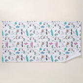 Niedliches Cartoon-Lama-Muster Strandtuch (Vorderseite)