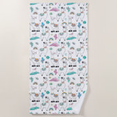 Niedliches Cartoon-Lama-Muster Strandtuch (Vorderseite)