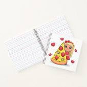 Niedliches Cartoon mit Pizza. Notizblock (Innenseite)