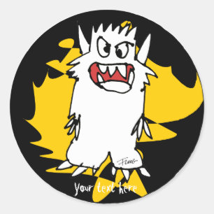 Niedliches Cartoon-Monster-Goldpersonalisierte Runder Aufkleber