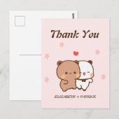 Niedliches Cartoon Paar, Kawaii Bear & Panda Viele Postkarte (Vorne/Hinten)