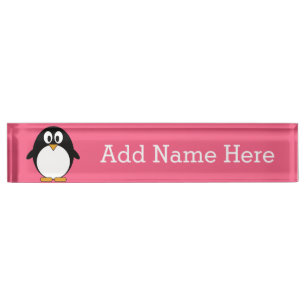 Niedliches Cartoon Penguin Illustrations-heißes Namensplakette