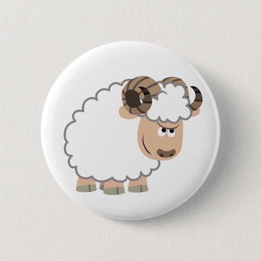 Niedliches Cartoon-Ram-Button-Abzeichen Button (Vorderseite)