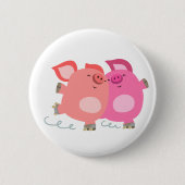 Niedliches Cartoon Roller-Skaten-Schweine-Button-A Button (Vorderseite)