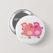Niedliches Cartoon Roller-Skaten-Schweine-Button-A Button (Vorne & Hinten)