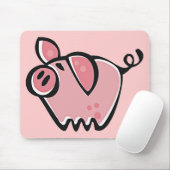 Niedliches Cartoon-Rosa-Schwein Mousepad (Mit Mouse)