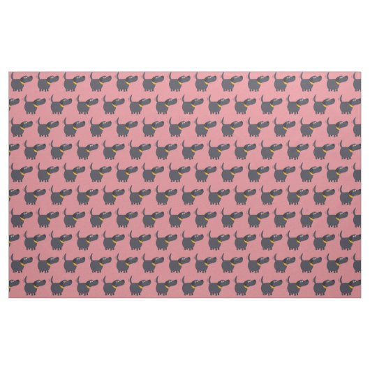 Niedliches Cartoon-Schwarz-Labrador-Gewebe Stoff (Yard (91,4 cm))