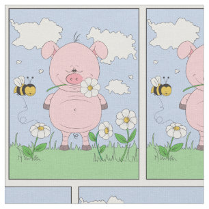 Niedliches Cartoon-Schwein Stoff