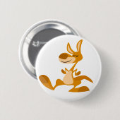 Niedliches Cartoon-Tanzen-Känguru-Knopf-Abzeichen Button (Vorne & Hinten)