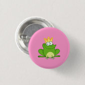 Niedliches Cartoon-Tier König-Frog Frogs Crown Button (Vorne & Hinten)
