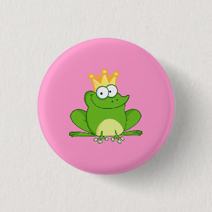 Niedliches Cartoon-Tier König-Frog Frogs Crown Button