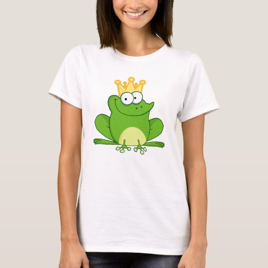 Niedliches Cartoon-Tier König-Frog Frogs Crown T-Shirt (Vorderseite)