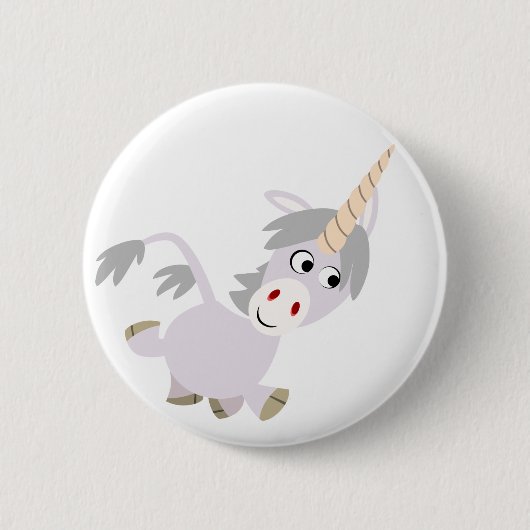 Niedliches Cartoon Unicorn Button Abzeichen (Vorderseite)