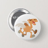 Niedliches Cartoon Winged-Camel Button-Abzeichen Button (Vorne & Hinten)
