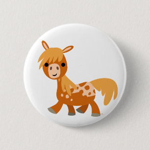 Niedliches Cartoonappaloosa-Pony-Knopf-Abzeichen Button